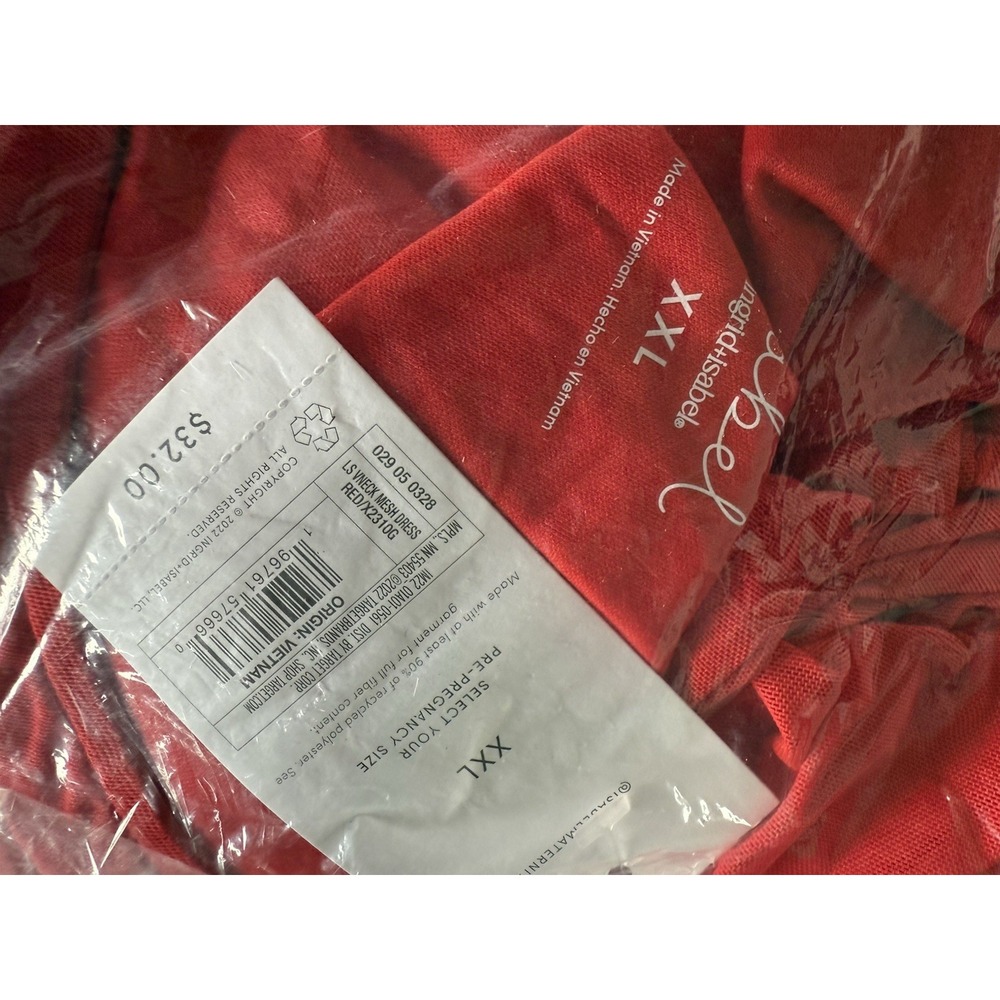 Isabel Maternity Red XXL Ruched Dress NWT Holiday Party P7 - Picture 5 of 5